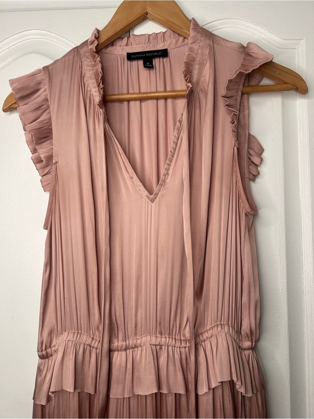 Banana Republic Dusty Rose Maxi Dress with Ruffle Sleeves - Picture 3 of 7